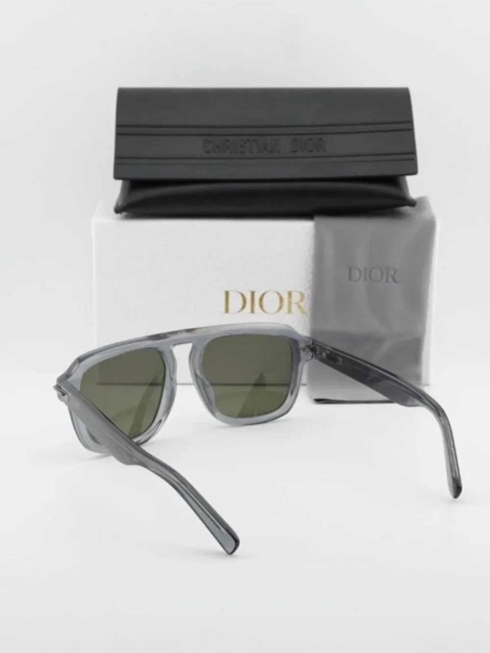Dior DIORBLACKSUIT S15F 45C0 Unisex Square Sunglasses – Grey / Green